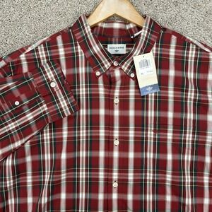 Dockers Shirt Mens‎ XL Red Green White Plaid Long Sleeve Button Down Classic NEW